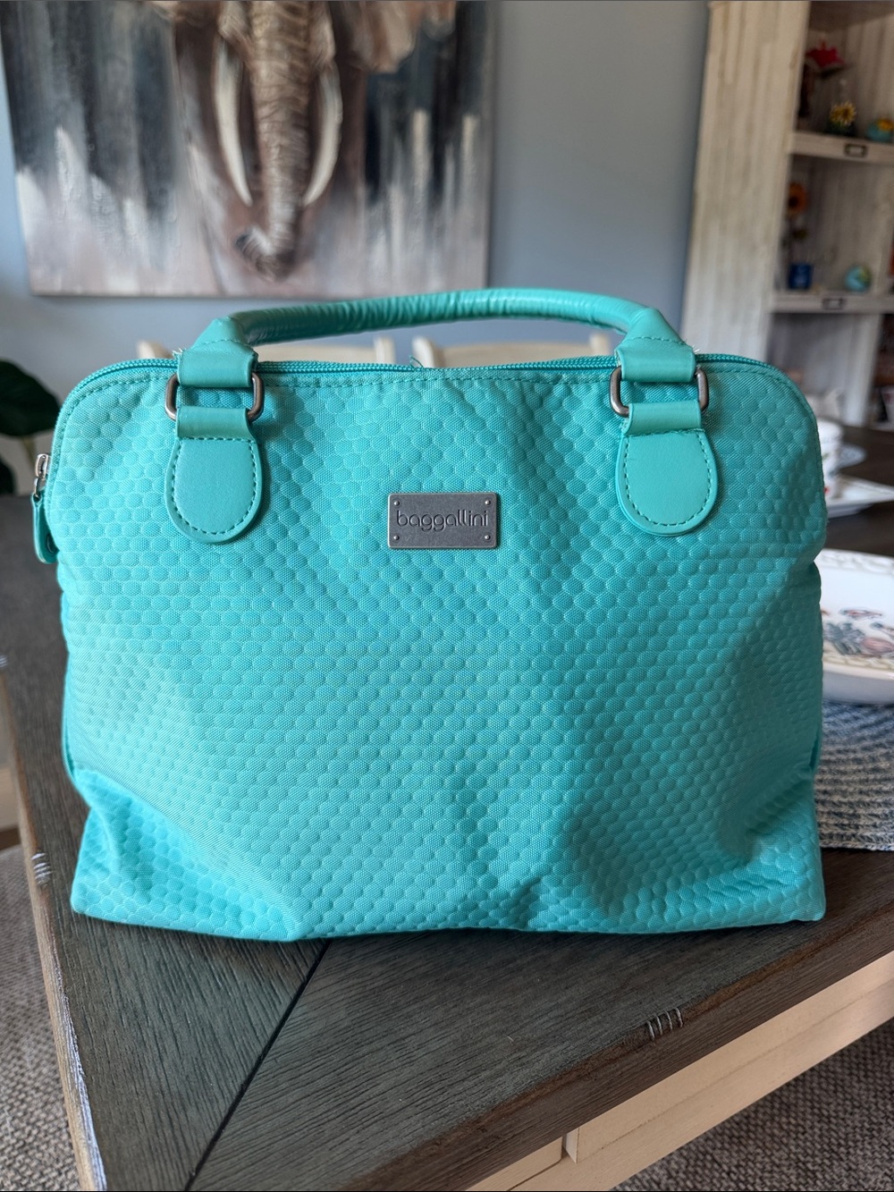 Baggallini Turquoise Textured Shoulder Bag